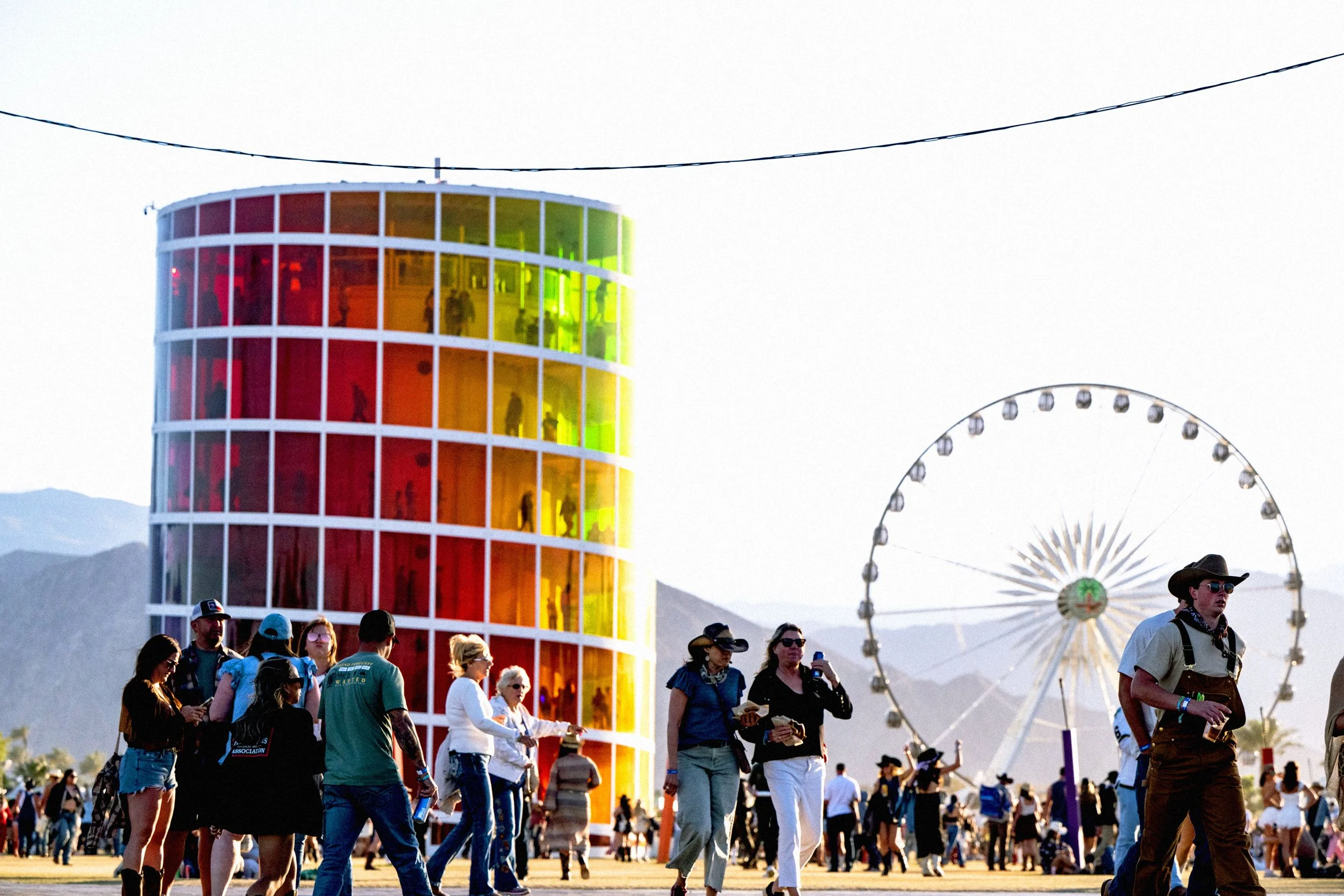 INDIO CALIFORNIA  APRIL 27  A view of the Spectra art installation from both Coachella and Stagecoach festival is seen...