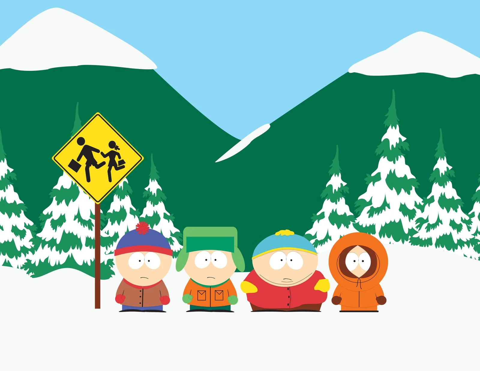 SOUTH PARK from left Stan Marsh Kyle Broflovski Eric Cartman Kenny McCormick . ©Comedy Central  Courtesy Everett Collection